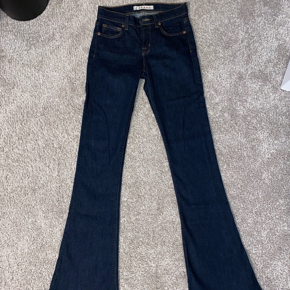 J Brand Blue Mayflower Martini Wide Leg Jeans Size 24